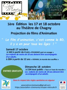 Fête du Cinéma d’animation à Chagny avec CinéMarey !